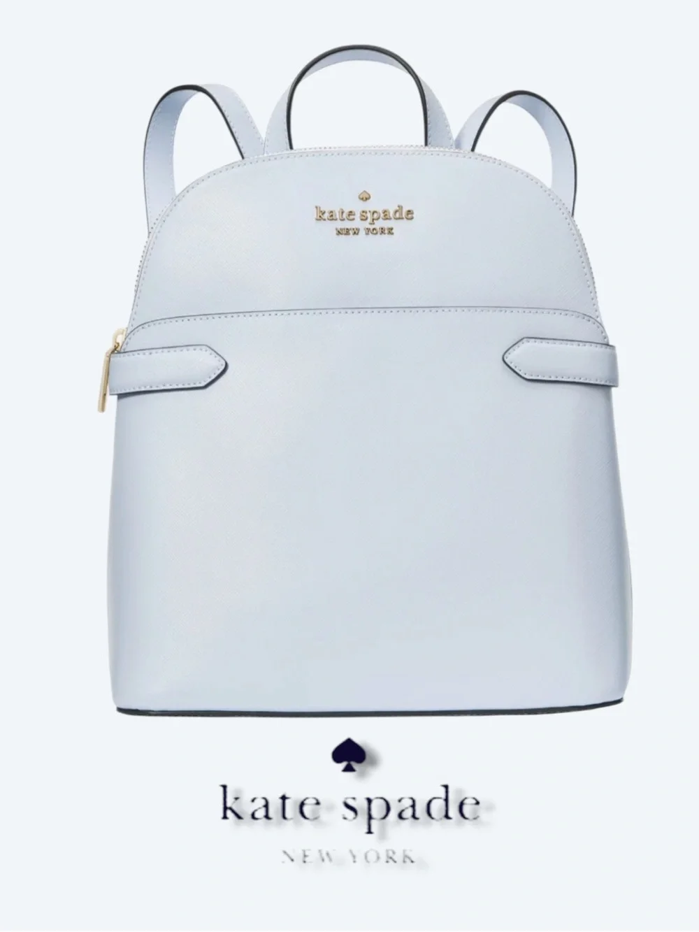 NWT Kate Spade Staci Saffiano Leather Medium Dome Backpack - Pale Hydrangea